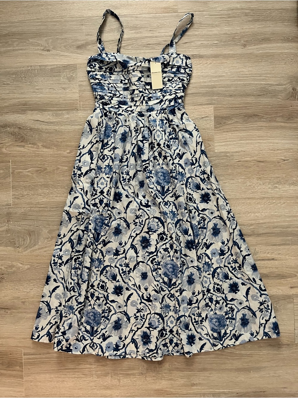 NWT Abercrombie & Fitch Women’s Emerson Poplin Wide Strap Midi Dress - Size XS